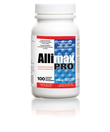 Allimax Pro 450mg 100 Vegicaps. Allicin Garlic Supplement to Support Your Bodys Immune Function. With Stabilized Allicin Extracted from Clean & Sustainable Spanish Grown Garlic. Professional Strength