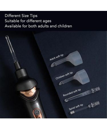 Electric Ear Vacuum Cleaner - LED Light Ear Cleaning Tool for Children & Adults | USB Rechargeable Ear Wax Removal Tool (Black) - Buy Online on GoSupps.com