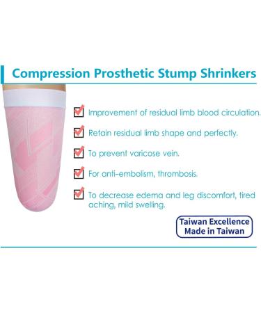 Prosthetic Stump Shrinkers for Above Knee Amputees - 35cm Compression Socks (20-30mmHg) - Trendy Design Taiwan Excellence - Order Now - Buy Online on GoSupps.com