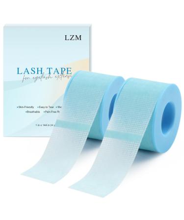 Lash Tape for Eyelash Extensions Eyelash Tape Silicone Gel Eyelash Extension Tape for Sensitive Skin Pain-Free Removal Breathable Micro-Porous Lash Extensions Tape Blue(1in x 4yd 2Rolls Blue) 2 Rolls Blue