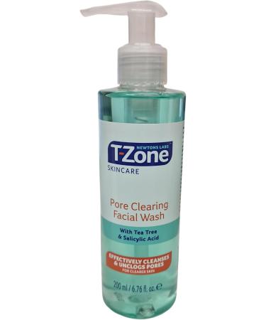 T-Zone Skincare Pore Clearing Facial Wash with Tea Tree and Salicylic Acid 200ml - Unclog Pores Reduce Breakouts and Refresh Your Skin - Buy Online on GoSupps.com