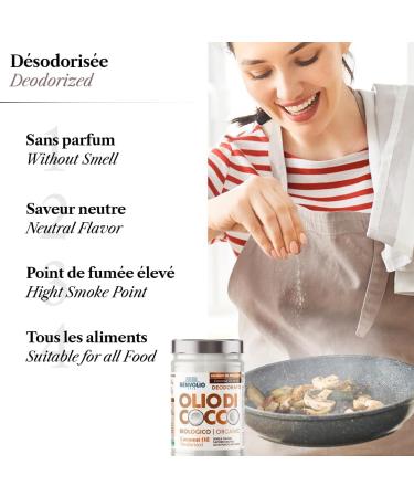  BENVOLIO BENVOLIO - Organic Deodorized Coconut Oil | 950 ml | Pure versatile and odorless | Lactose-free | Moisturizer for skin and hair | Cooking and personal care | Coconut Oil Kokos l - Buy Online on GoSupps.com
