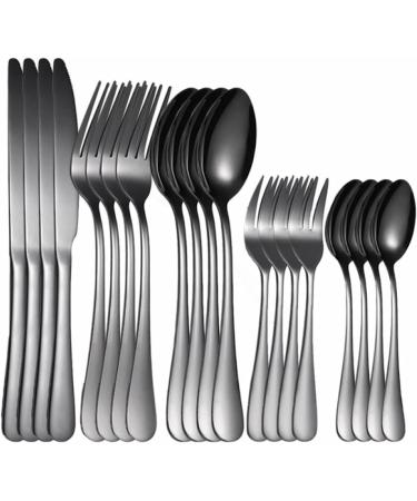 Flatware Sets White Gold Cutlery Set 20Pcs Forks Spoons Knifes Stainless Steel Cutlery Set Kitchen Tableware Sets Dinnerware Set Dropshipping Stainless Steel (Color : Black Gold) - Buy Online on GoSupps.com