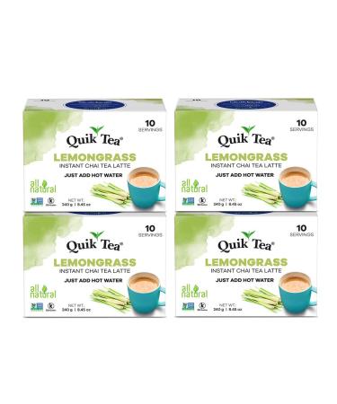 QuikTea Tea Latte Lemongrass Chai, 10 Count (Pack of 4)