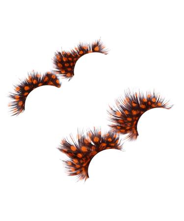 minkissy 2 Pairs False Eyelashes Cross False Eyelashes False Lashes Full Volume Fake Eyelashe Long Extension Eyeslash Strip Eyelashes Halloween Party Eyelashes Christmas 3d