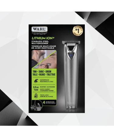 Wahl Canada Lithium-Ion Stainless Steel Multigroomer All in one grooming kit Use the T Blade trimmer head for beard & touch up trims dual shaver trim hard reach ear nose areas - Model 3114 Hair Trimming Kit - Buy Online on GoSupps.com