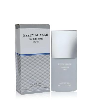 Men's Cologne Essey Miyamie Long Lasting Romatic Scent With A Modern Twist Perfume For Men 3.4Fl Oz Eau De Toilette For Refined Occasions Essey Miyami- 3.4 Fl Oz (Pack of 1)