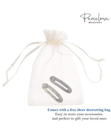 Parcelona French Oval Slider Black & Olive Green Large 4.75 Celluloid Hair Claw Clips Set for Girls & Women - Buy Online on GoSupps.com