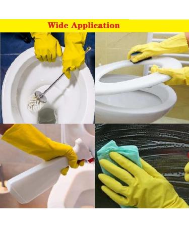 Yellow Waterproof Kitchen Cleaning Gloves - Oil-Resistant Rubber Glove (L) - Buy Online on GoSupps.com