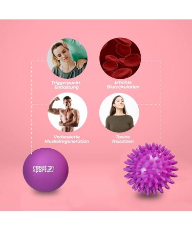 Resultsport Lacrosse & Hedgehog Massage Ball Set for Foot Pain Relief | Plantar Fasciitis Trigger Point Massage - Purple - Buy Online on GoSupps.com