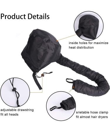 Adjustable Portable Hair Dryer Bonnet Attachment for Styling and Curling - Black - Buy Online on GoSupps.com
