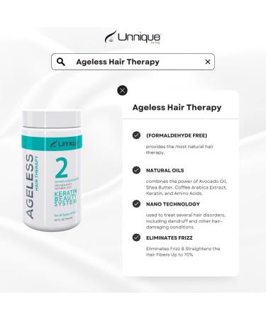 UNNIQUE Ageless Hair Therapy - Keratin Treatment for All Hair Types | Repair & Rejuvenate | 32 Fl Oz - Buy Online on GoSupps.com