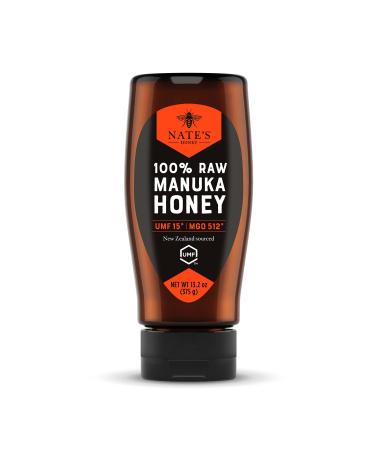 Nate's Raw Manuka Honey New Zealand MGO 512+ | Certifi UMF 15+ | Bouteille souple de 374 2 g MGO 512+ | Certifi UMF 15+ 13.2 ml (Lot de 1)