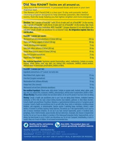 Renew Life ParaGONE Anti-Parasite Cleansing Program 15 Day Program 1 Kit 15 Day. ParaGONE - Buy Online on GoSupps.com