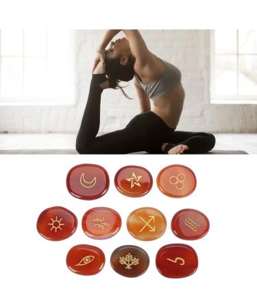 Engraved Rune Stones 10Pcs Engraved Rune Stones Hand Carved Symbol Versatile Witch Runes Crystal Grid Sets for Chakra Cleansing Aura Healing (Red Agate) - Buy Online on GoSupps.com