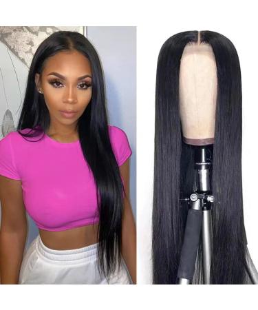 Teotuli Lace Frontal Wigs Human Hair Pre Plucked Hd Straight Lace Front Wigs Human Hair 13x4x0.5 T Shape Middle Part Lace Front Wigs for Black Women (20 Inch, straight t part lace front wig) 20 Inch straight t part lace fr…