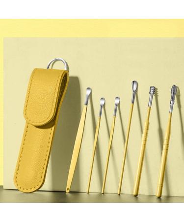 Stainless Steel Ear Wax Removal Kit - 6pcs Portable Ear Pick Cleaning Tools with Storage Bag for Home and Travel | Metal Ear Cleaner - Buy Online on GoSupps.com