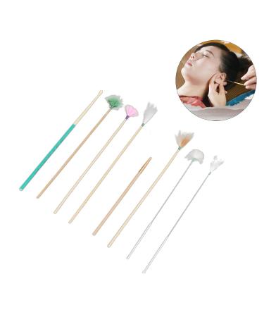 7pcs Ear Wax Removal Feather Kit with Bamboo Mat - Clean, Massage, Relax - Buy Online on GoSupps.com