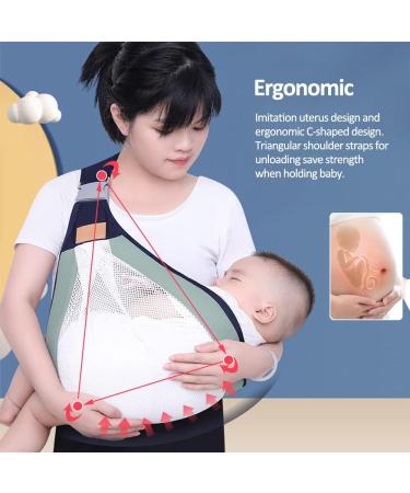 HINATAA Breathable Baby Sling | Adjustable Baby Carrier Wrap with Quick Dry Shoulder Straps | For 0-36 Months Babies | Green b - Buy Online on GoSupps.com