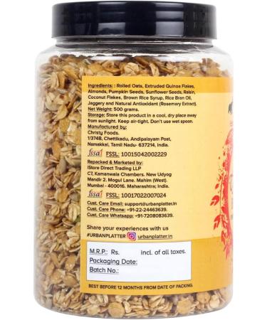 Quinoa Muesli 500G All Natural Preservative-Free  - Buy Online on GoSupps.com