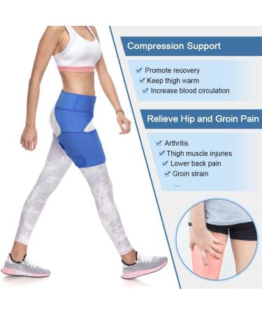 Yosoo Health Gear Hip Compression Support - Adjustable Groin & Hamstring Wrap for Sciatic Nerve & Joint Pain - Blue - Buy Online on GoSupps.com