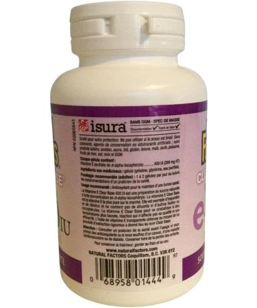Natural Factors Vitamin E 400 IU Clear Base - 90 softgels - Buy Online on GoSupps.com
