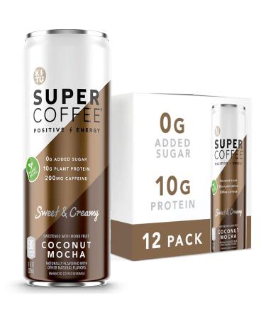 KITU SUPER COFFEE, Vegan Protein Coffee (0g Added Sugar, 10g Protein, 90 Calories) Coconut Mocha 11 Fl Oz, 12 Pack | Iced Coffee, Protein Coffee, Keto Coffee - Pea Protein, Plant Based, Gluten Free