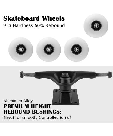 Skateboard Hardware Combo Starter Kit | TLHB Truck, Wheels 52mm, Bearings, Pads | Durable White Set for 7.5-8 Deck - Buy Online on GoSupps.com