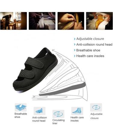 ZXAY Men's Open Toe Diabetic Recovery Slippers Dark Blue - Size 43 (Men 8/Women 9.5) - Buy Online on GoSupps.com