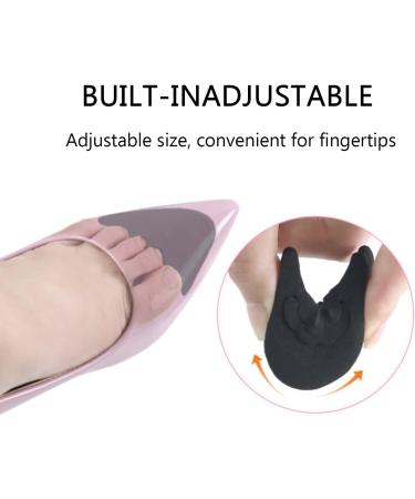 4 Pairs Reusable Shoe Toe Filler Inserts for Shoes Too Big - Black and Beige - Adjustable Toe Plugs - Buy Online on GoSupps.com