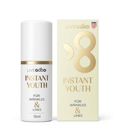 LIVEGOOD Instant Youth Wrinkle Reducer Face and Eye Smoothing Cream for Fine Lines and Puffiness Fast-Absorbing Silicate Formula for Temporary Firming and Visible Results in Minutes (30 mL)