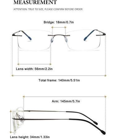 Vevesmundo Frameless Reading Glasses - Randlos Blue Light Filter Modern Titan Aid - Flexible 1.5x (Gray 1 Piece) - Buy Online on GoSupps.com
