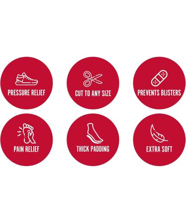 LEADER Moleskin Pads for Blisters & Pain Relief | Extra Thick Cushioning | Trim to Fit | 3 Strips - Buy Online on GoSupps.com