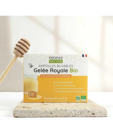  PROPOS'NATURE Organic Royal Jelly in ampoules - 1500 mg dose - 10 x 10 ml ampoules - Certified Organic - No colorings or preservatives - Aroma - Buy Online on GoSupps.com