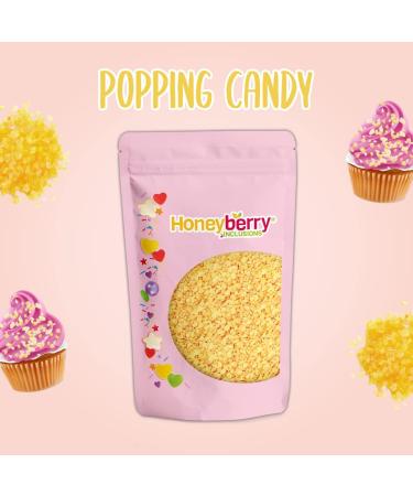 Yellow Popping Candy 100g - Cocoa Butter Coated Unflavoured Natural Yellow Coloured Popping Candy for Baking Cake Decoration Yellow Coated 100 g (Pack of 1) - Buy Online on GoSupps.com