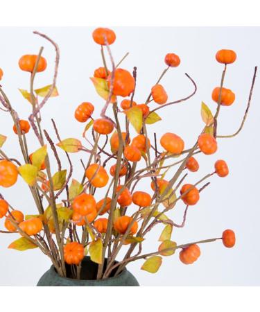 HOMSFOU 12 Pcs Artificial Pumpkin Branch Maple Leaf Branch Pumpkin Berry Picks Thanksgiving Pumpkin Branch Fall Pumpkin Picks Halloween Pumpkin Branch Autumn Foam Artificial Flower - Buy Online on GoSupps.com