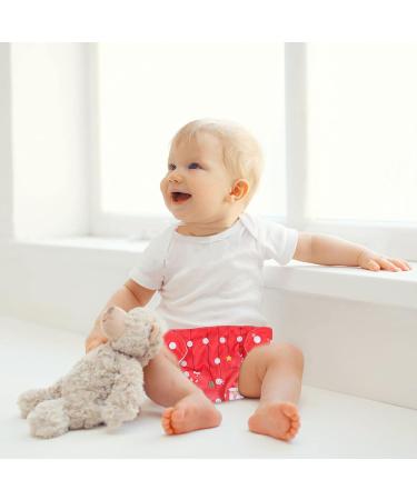 Healifty Christmas Baby Cloth Diapers - Snowman Elk Pattern, Adjustable Washable Pocket Diapers for Infant Newborn - 2Pcs - Buy Online on GoSupps.com