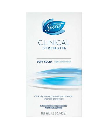 Secret Clinical Strength Anti-Perspirant Deodorant Soft Solid  Light & Fresh Scent 1.60 oz
