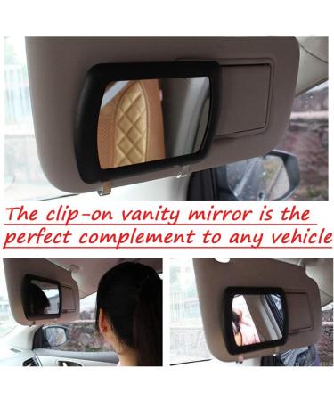 2 Pack Black Deluxe Sun Visor Cosmetic Vanity Mirror Clip for Car Makeup - Auto Supplies 16.9x11cm - Buy Online on GoSupps.com
