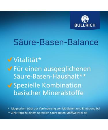 Bullrich Acid-Base Balance Tablets with Zinc | Vegan | 180 Pieces in Travel Tube | Optimal pH Balance Supplement - Buy Online on GoSupps.com