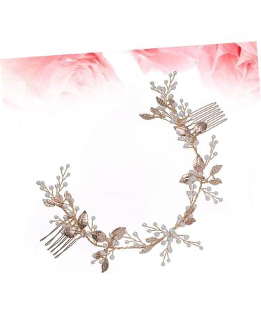 DOITOOL Combs Tiara Bride Comb Flower Girl Hair Accessory Headwear for Women Hair Accessories for Women Hair Comb for Bride Pearl Hair Comb Pearl Comb Headgear Leaves European Style - Buy Online on GoSupps.com
