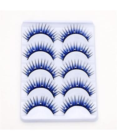 5 Pairs Blue Fluffy Faux Eyelashes with Rhinestones | 3D False Lashes for Women & Girls - International Shipping - Buy Online on GoSupps.com
