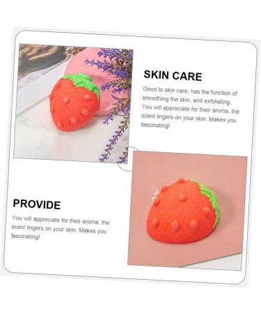 4pcs Strawberry Bath Ball - Natural Foaming Bath Salt with Essential Oils | Cute & Relaxing Bathing Experience - Buy Online on GoSupps.com