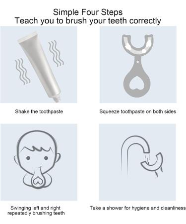 JdXun U-Shaped Children's Toothbrush Set - 360 Silicone Brush for Kids (2-12 Years) - Blue & Pink Food Grade Quality - Buy Online on GoSupps.com