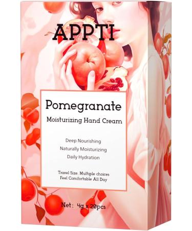 APPTI Moisturizing Hand Cream Day Clean Hand Lotion Travel Size Hand Cream Daily Moisturizing Hand Cream For Dry Hands - Pomegranate Fragrance Pack of 20 - Buy Online on GoSupps.com