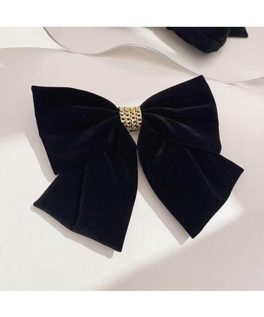 Large Hair Bows for Women Black Hair Bow Big Bow Hair Clip Girl French Barrette with with Velvet Hair Bows Solid Color Ponytail Hair Accessories (Black) - Buy Online on GoSupps.com