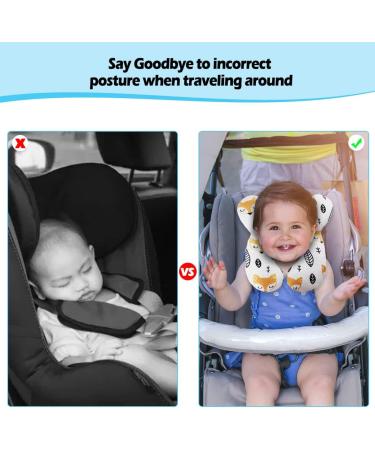 KAKIBLIN Baby Travel Pillow - Neck & Head Support for Car Seat, Pushchair - Yellow Fox Design - Buy Online on GoSupps.com