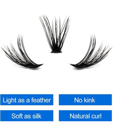 C Curl 40D 0.07mm Cluster Eyelash Extensions | Mixed 8-16mm | 40 Root Individual Clusters Lash Extensions - Buy Online on GoSupps.com