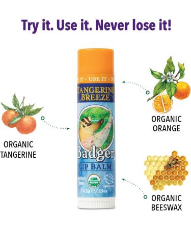 Badger Lip Balm Tangerine Breeze 0.15 oz | Natural Moisturizing Balm - Buy Online on GoSupps.com