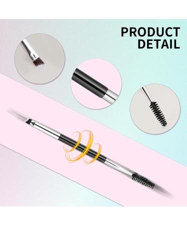 12-Piece Dual-Ended Brow Brush Set | Eyebrow Brush & Spoolie for Perfect Shape & Fill | Precision Makeup Tools (Black - Buy Online on GoSupps.com